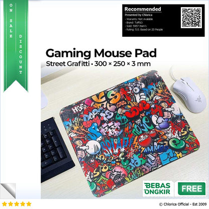 TaffGO Gaming Mouse Pad Street Grafitti Desk Mat EI25