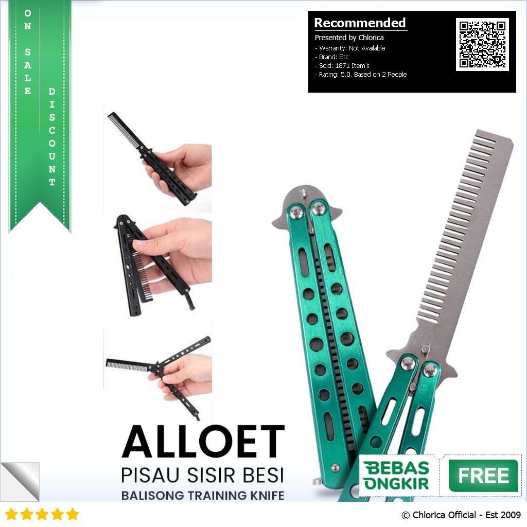 Alloet Pisau Lipat Sisir Besi Butterfly Balisong Training Knife LF 989