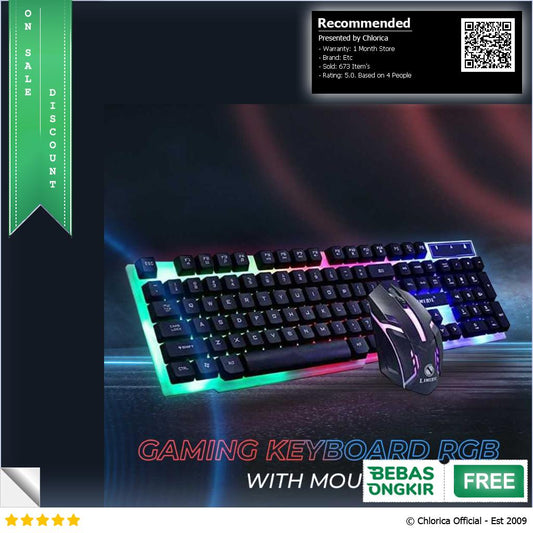 LIMEIDE Combo Gaming Keyboard RGB with Mouse GTX300