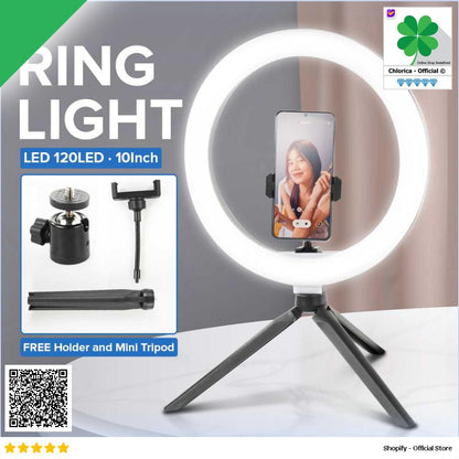 Lacyfans Halo Ring Light LED 120LED 10Inch with Holder and Mini Tripod F 260