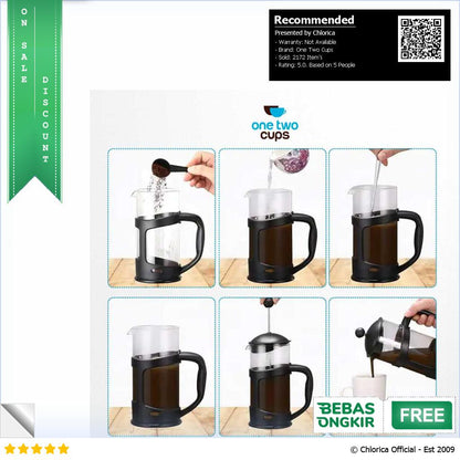 One Two Cups Cafilas French Press Coffee Maker Pot TOP1