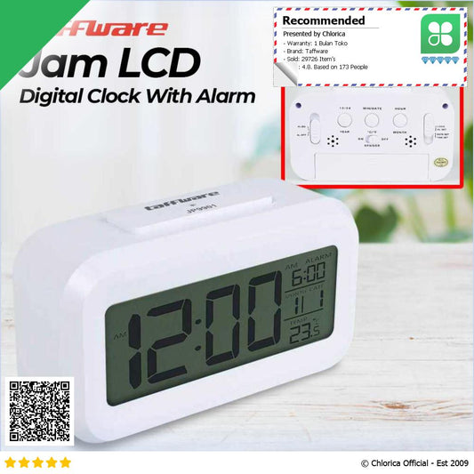 Taffware Fanju Jam LCD Digital Clock with Alarm JP9901