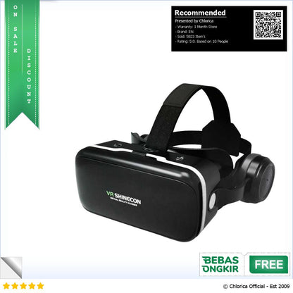 Shinecon 6.0 VR Box Virtual Reality Glasses dengan Headphone