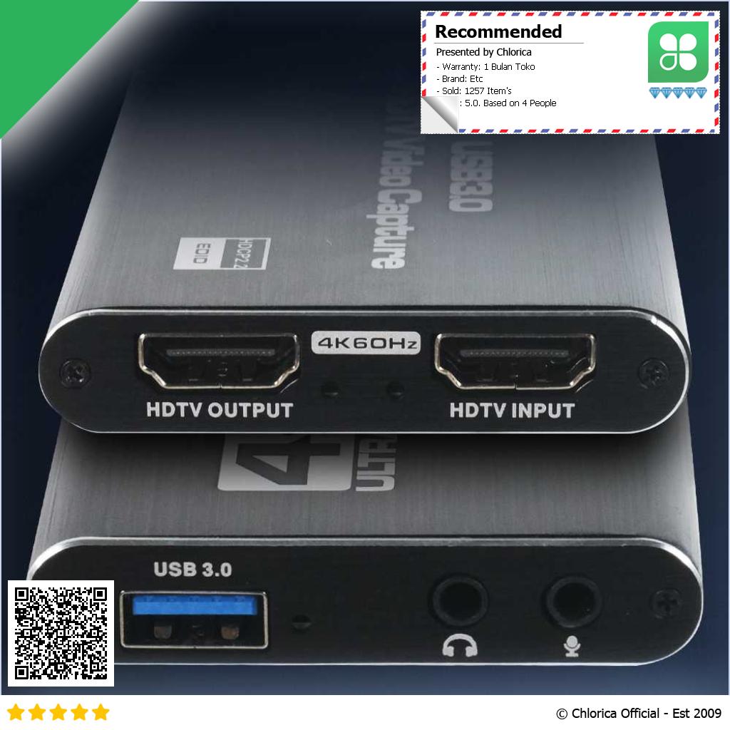 ALLOYSEED HDMI Video Capture Card Adapter Record Box USB3.0 4K HDTV RU900