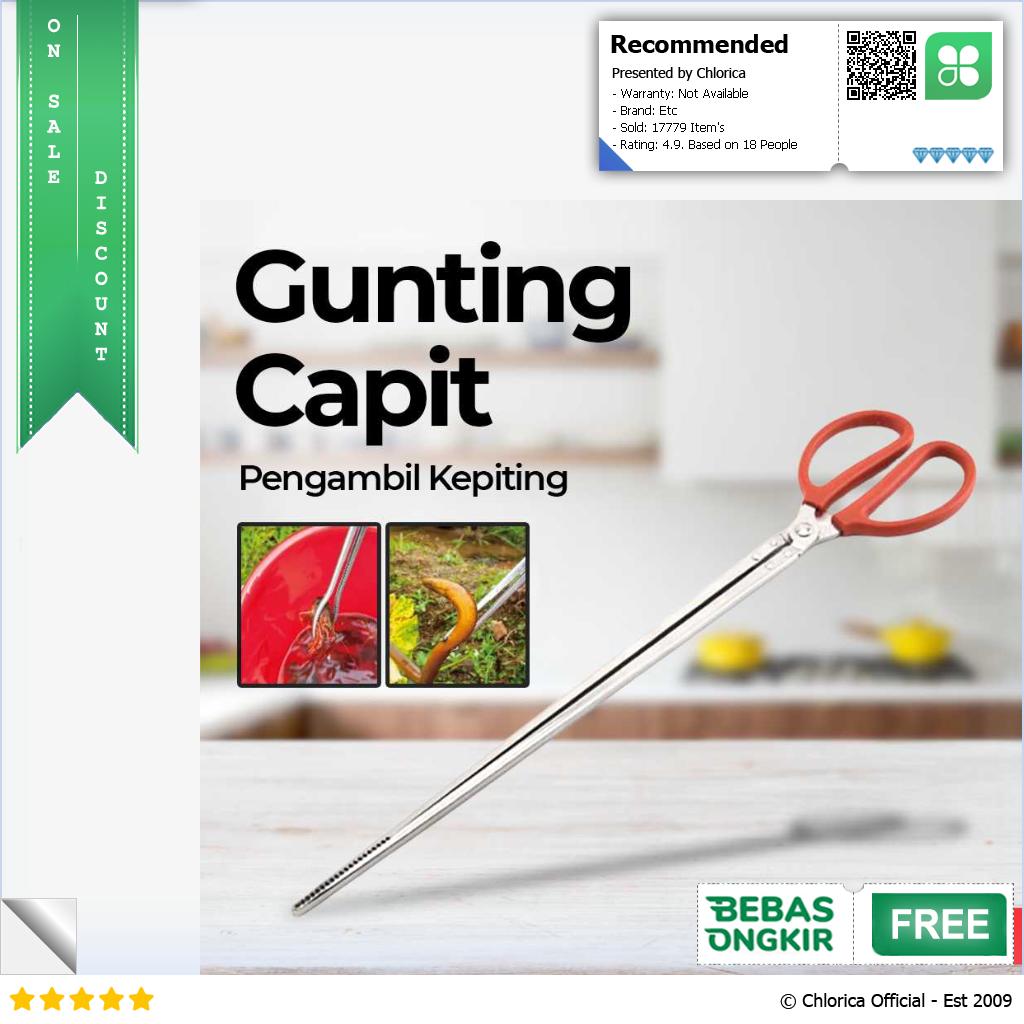 HOUSEEN Crab Tongs Gunting Capit Pengambil Kepiting CT1716