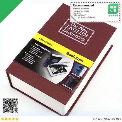 HOMESAFE Kotak Buku Kamus Hidden Security Box Dictionary Book Key Lock KBS 803