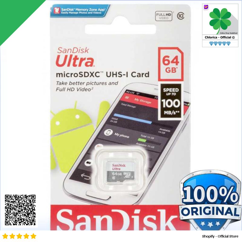 SanDisk Ultra microSDHC UHS I Class 10 100MB s SDSQUNR