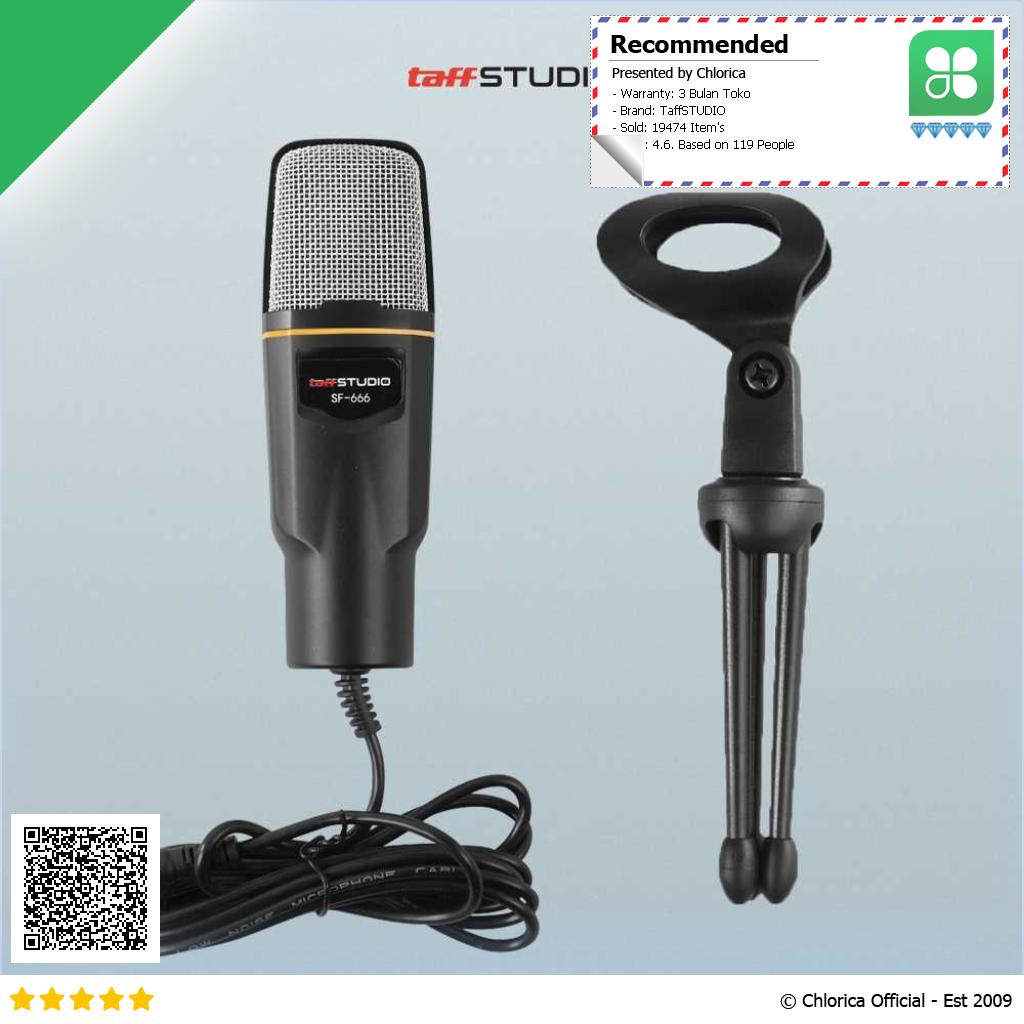 TaffSTUDIO Mikrofon Kondenser Studio Profesional Microphone with Stand SF 666