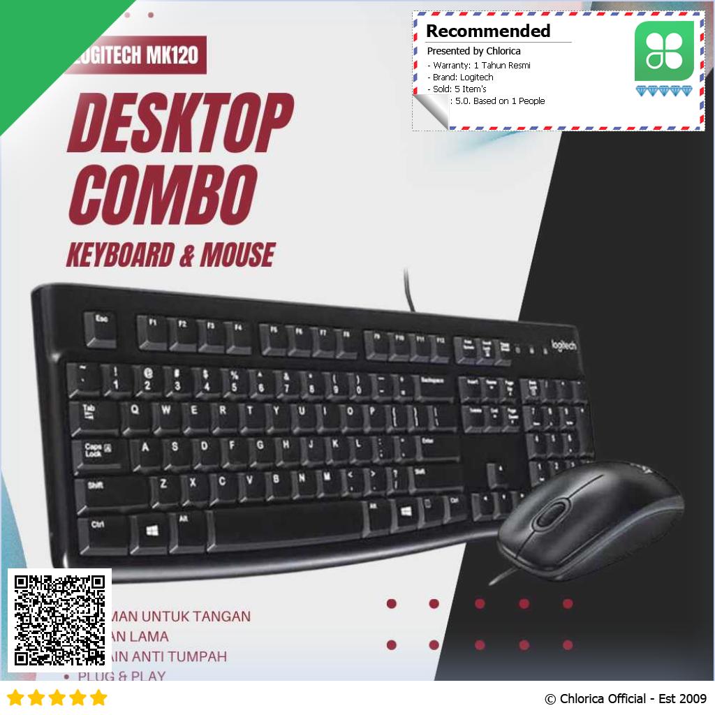 Logitech Desktop Combo Keyboard dan Mouse MK120