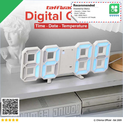 Taffware Jam Meja Alarm Weker LED Digital Clock TS S60 W