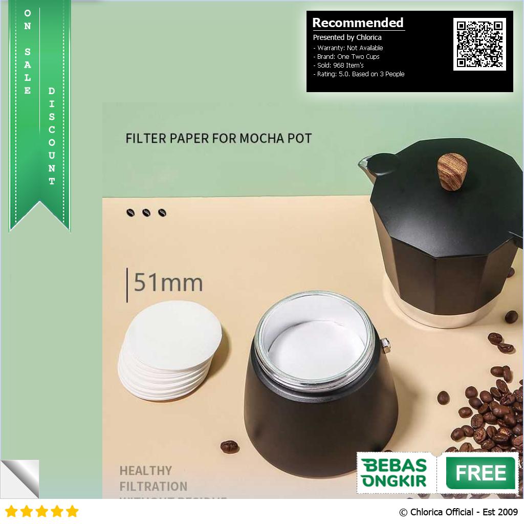 One Two Cups Kertas Saringan Kopi Coffee Filter Paper Moka Pot 100 PCS OJ 1