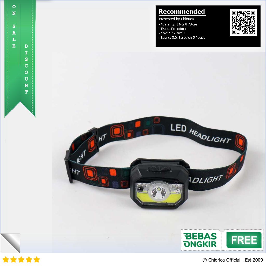 Pocketman Senter LED Kepala Headlamp Waterproof XPG + COB LH K28