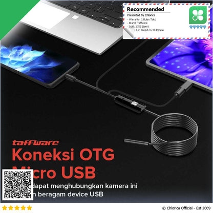 Taffware Kamera Endoskopi Industrial Borescope Endoscope USB 480P AN98B