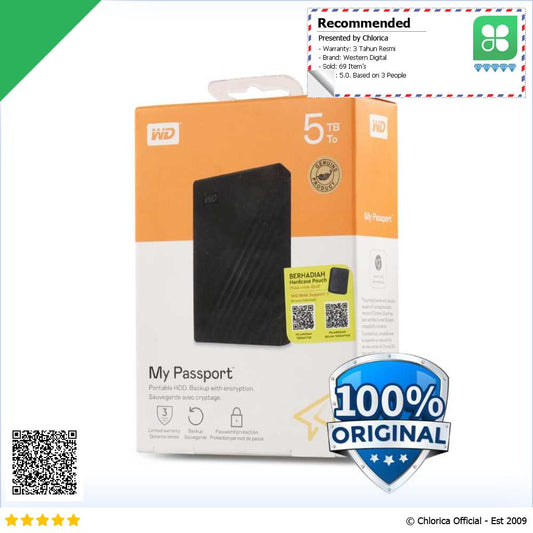 WD My Passport HDD Hard Disk Eksternal 4.22 Inch USB 3.2