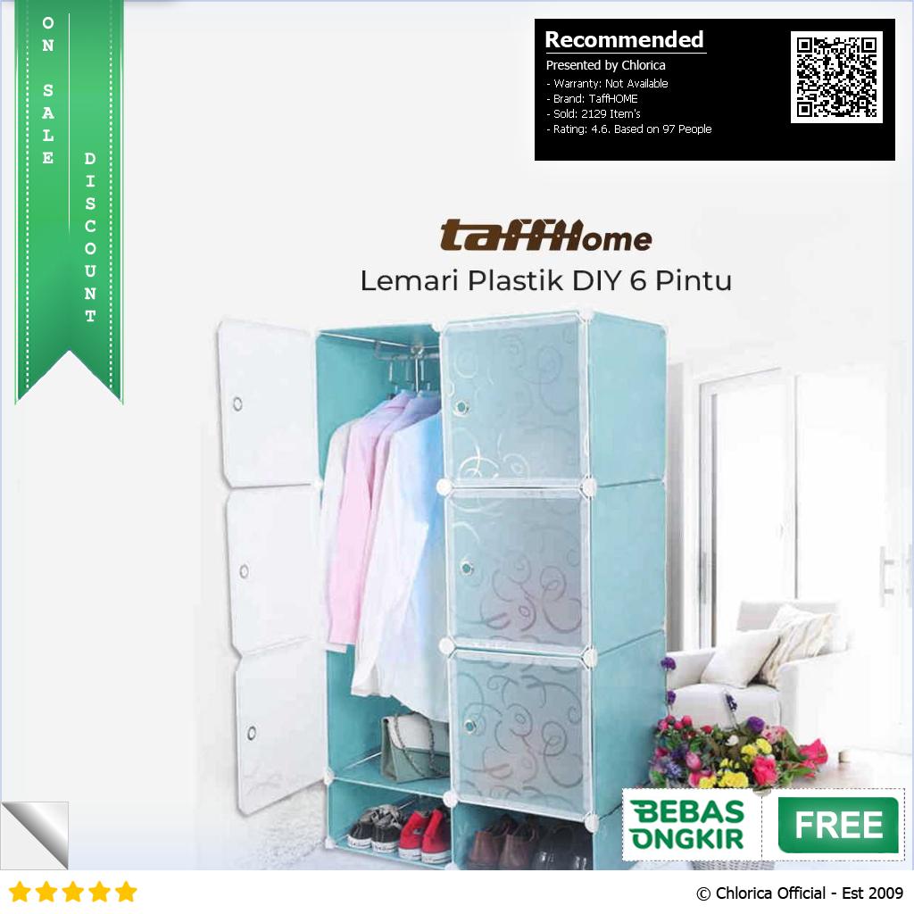 TaffHOME Lemari Plastik DIY Multifungsi Wardrobe Storage Box 6 Pintu LBXJ019