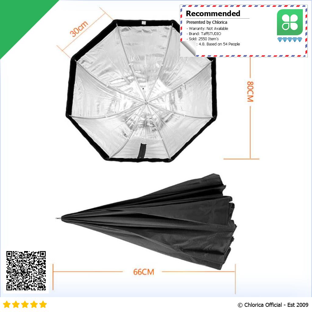 TaffSTUDIO Payung Octagon Softbox Flash Speedlight 80 cm LD TZ207