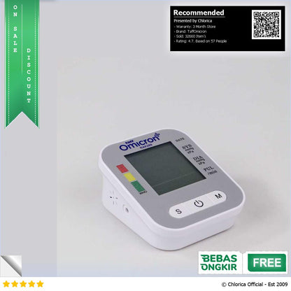 TaffOmicron Pengukur Tekanan Darah Tensimeter Digital with Voice RAK289