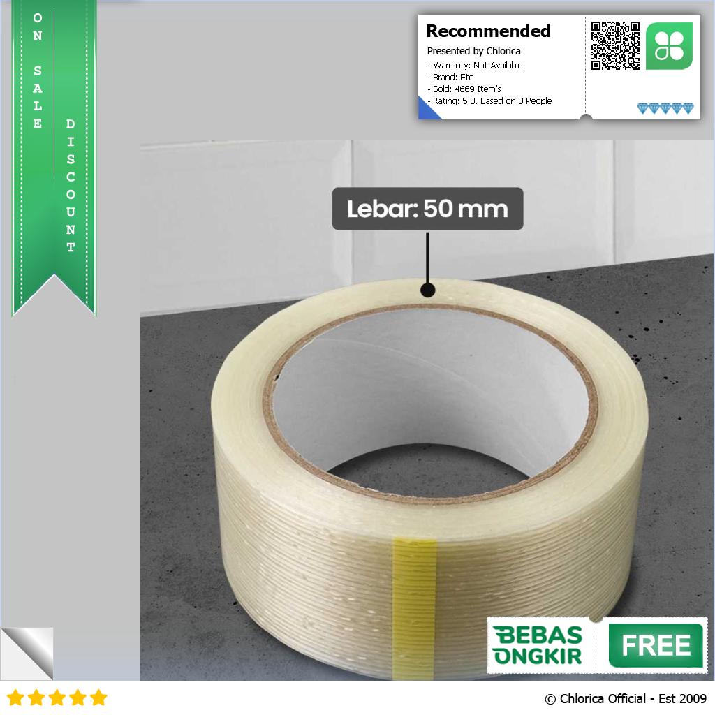 YX Lakban Super Strong Fiber Tape Isolasi Bening 25M GF25M