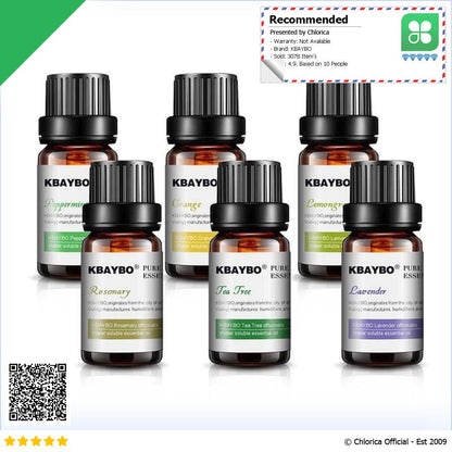 KBAYBO Pure Essential Oils Minyak Aromatherapy 10ml 6PCS K E2