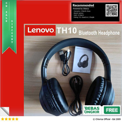 Lenovo Thinkplus Headphone Headset Foldable Bluetooth 5.1 with Mic TH10