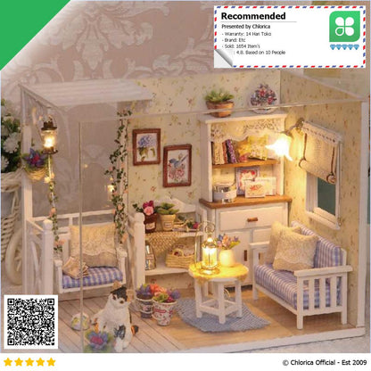 Cute Room Miniatur Rumah Boneka 3D DIY 1 24 Kitten Diary 3013