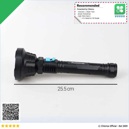 Pocketman Senter LED Waterproof USB Cree XPE 500 Lumens L 826