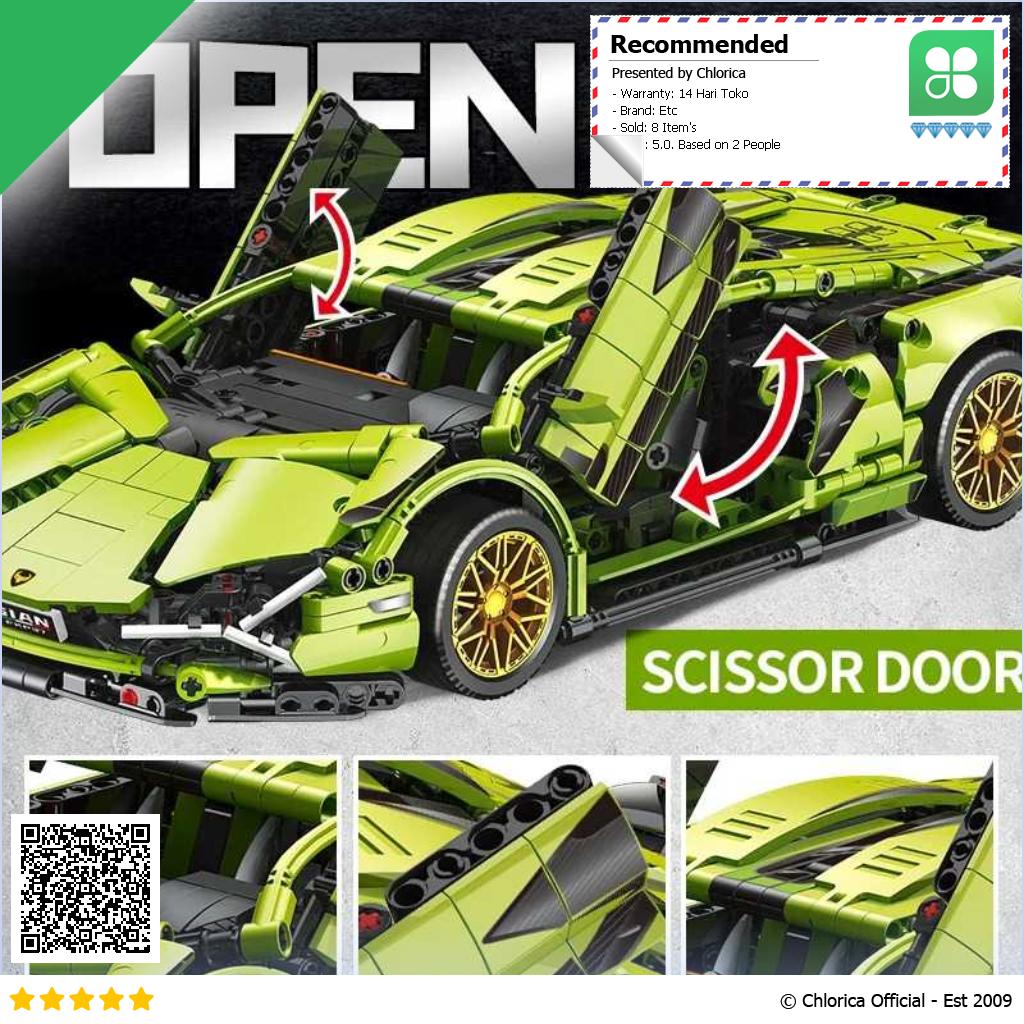 TECHNOLMODEL Mainan Mobil Lamborghini 1 14 Lego with Remote JKC7101