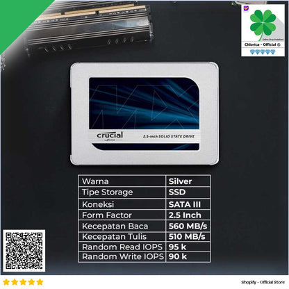 Crucial MX500 SSD 560MB s SATA III 2.5 Inch