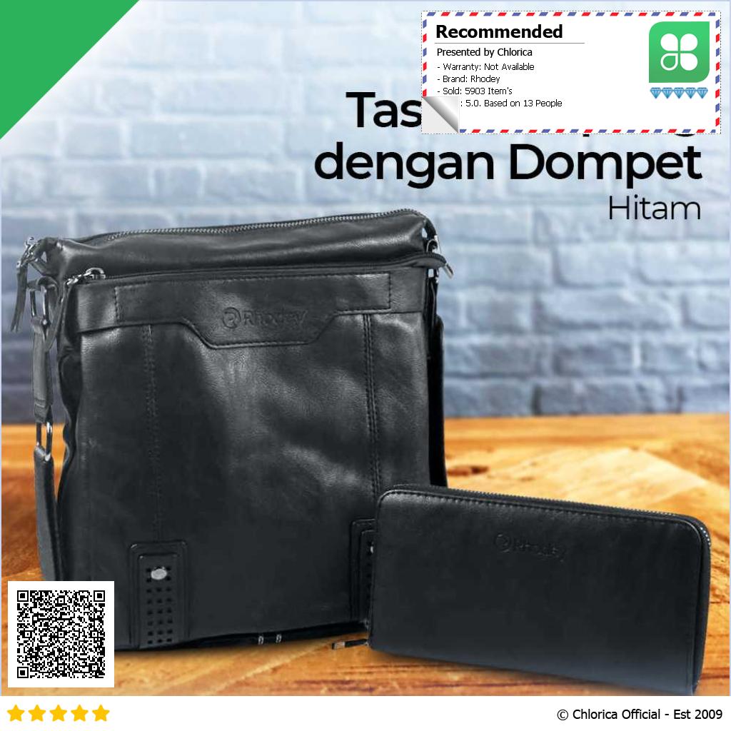 Rhodey Tas Selempang Pria Messenger Bag PU Leather dengan Dompet 15036