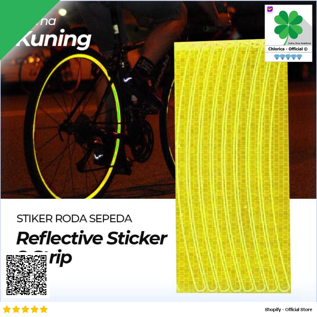 Stiker Roda Sepeda Bicycle Wheel Reflective Sticker 8 Strip A 0001