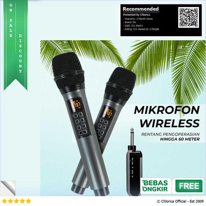 Rellent Mikrofon Karaoke Mic Wireless Portable KTV D300