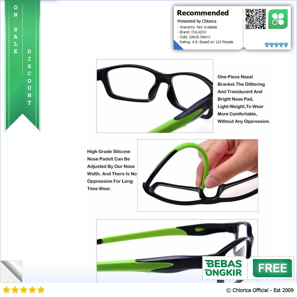 OULAIOU Kacamata Sporty Outdoor Glasses Silicone Frame 9837