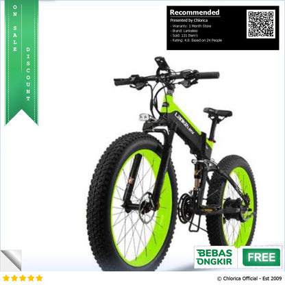 Lankeleisi Sepeda Listrik Lipat Fat Bike Tire 26x4 Inch 48V 10Ah XT750 Plus