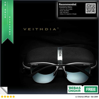 VEITHDIA Kacamata Retro Unisex UV Protection Polarized Sunglasses 6623