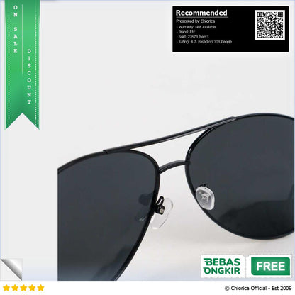 Aoron Kacamata Hitam Sunglasses Polarized Lens RB2132