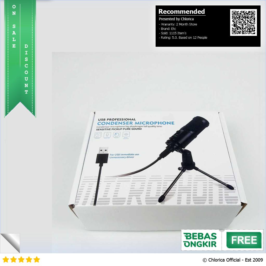 Marsnaska Microphone Condenser USB DJ Live Recording with Stand BM 65