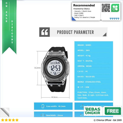 SKMEI Jam Tangan Pria Digital Sport Watch 2063