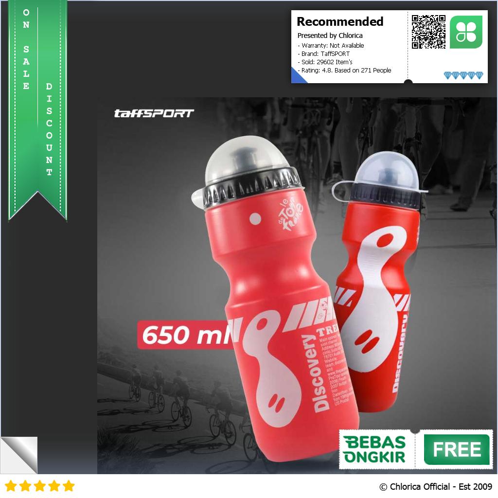 TaffSPORT Discovery Botol Minum Sepeda Olahraga with Dust Cover 650ml 3026