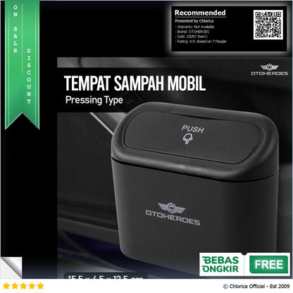 OTOHEROES Tempat Sampah Mobil Trash Bin Pressing Type DDE01