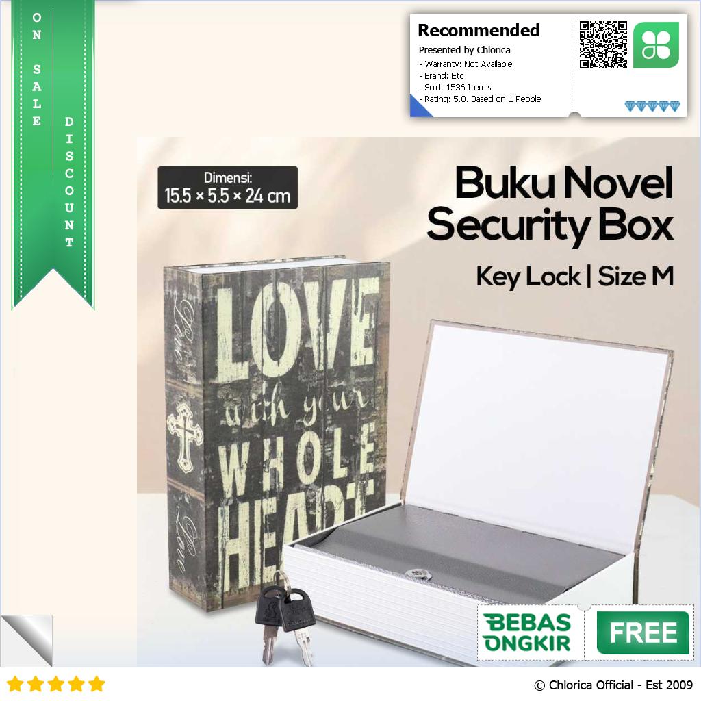 HOMESAFE Kotak Buku Novel Hidden Security Box Book Key Lock Size M KBS 802