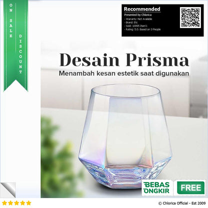 GLASSWARE Gelas Minuman Diamond Crystal Borosilicate Glass 310 ml GW107