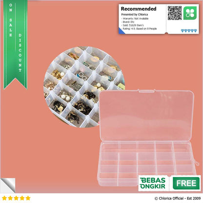 SQUARE Kotak Penyimpanan Perhiasan Grid Box Multifunction Organizer J13 J24