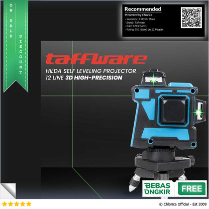 Taffware Hilda Self Leveling 12 Line Laser 3D High precision 3D 12