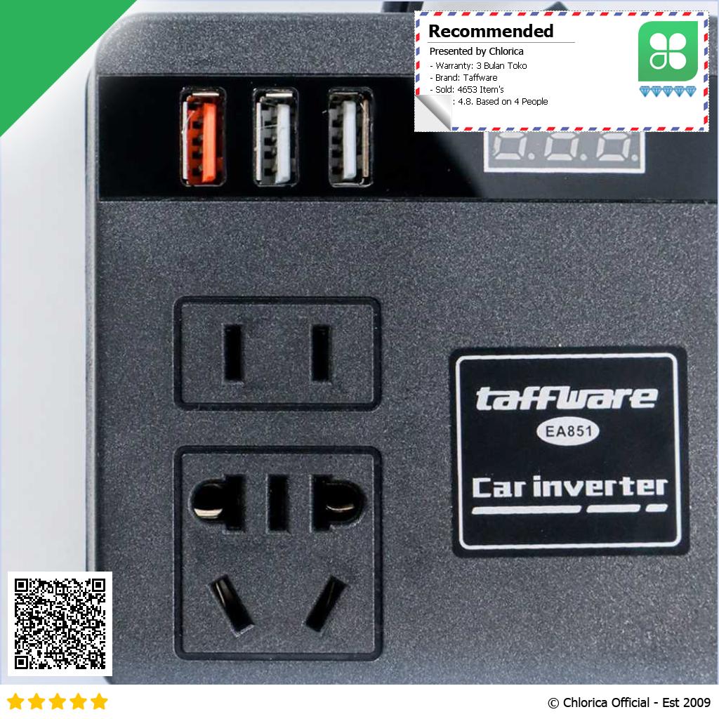 Taffware Car Power Inverter Konverter USB Charging 12 24V 100W EA851