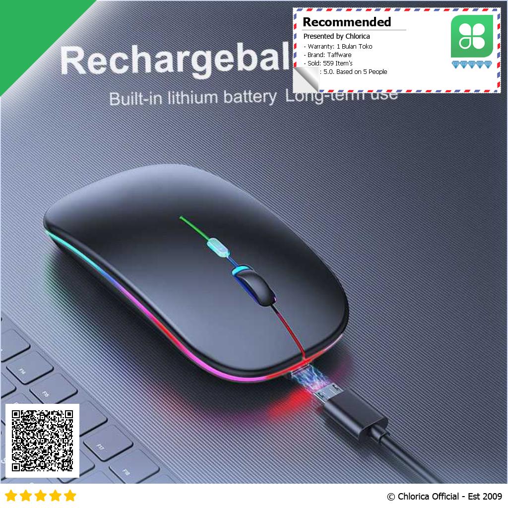 Taffware Optical Wireless Mouse Silent Click RGB 2.4GHz Bluetooth 5.0 E1300