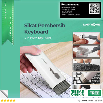 TaffHOME Sikat Pembersih Keyboard Folding 7 in 1 with Key Puller Q6E