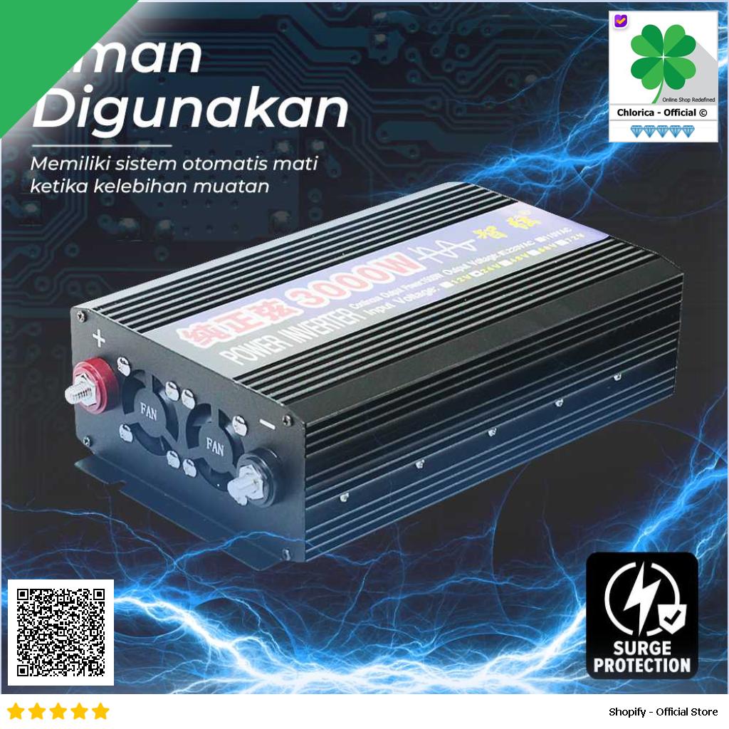 Taffware Power Inverter Mobil Pure Sine Wave DC 24V to AC 220V 3000W NBQ3000W