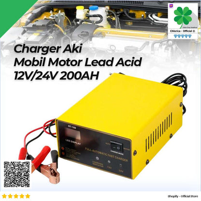 BOLAIMEI Charger Aki Mobil Motor Lead Acid 12V 24V 200AH BT 168