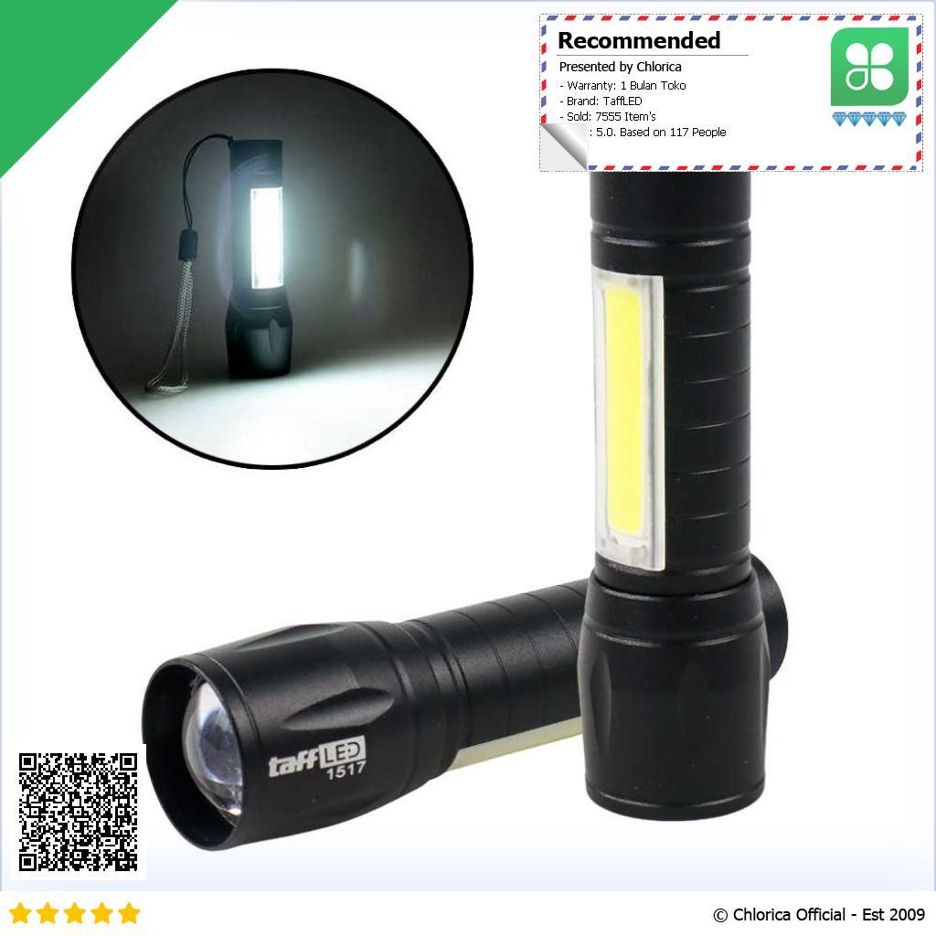 TaffLED Albinaly Senter LED USB Rechargeable XPE Q5 COB 2300 Lumens 1517