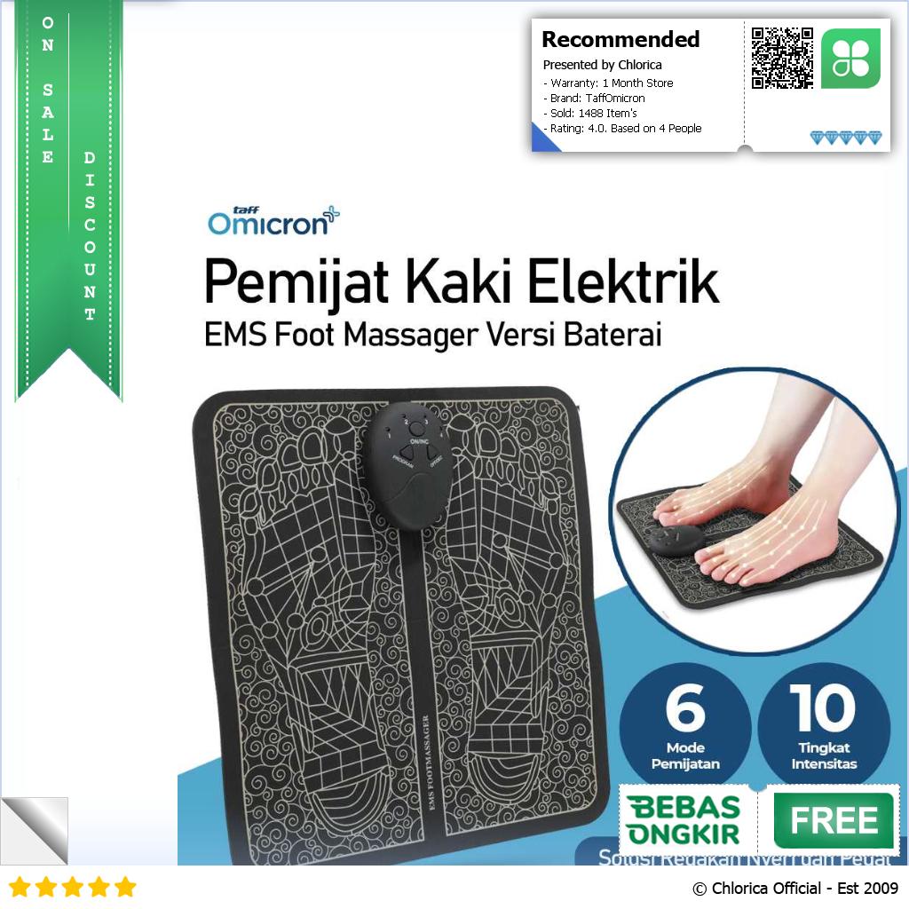 TaffOmicron Alat Pijat Kaki Elektrik EMS Foot Massager Baterai 6 Mode EMS16